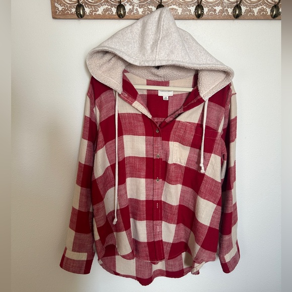 ***SOLD*** American Eagle Hooded Flannel - Picture 2 of 4